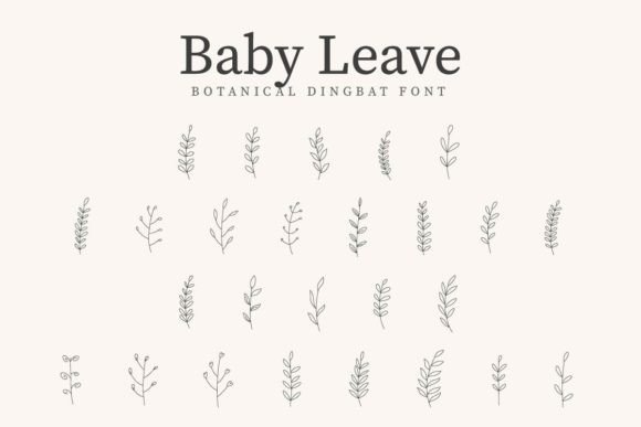 Baby Leave Dingbats Font By CraftedType Studio