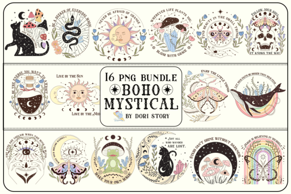 Boho Mystical Sublimation Bundle Graphic Crafts By Dori Story