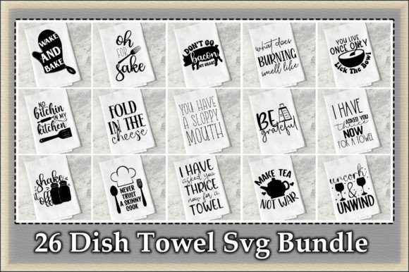 Dish Towel Svg Bundle Graphic Crafts By MockupStation