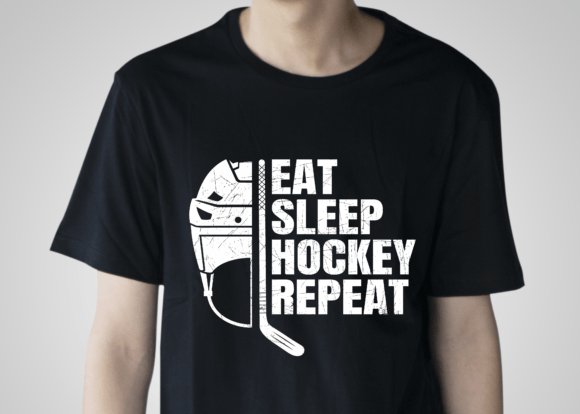 Eat Sleep Hockey Repeat SVG Gráfico Diseños de Camisetas Por Merch Creative