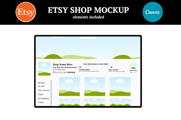 Etsy Shop Mockups Canva Gráfico Mockups de Productos Diseñados a Medida Por FolieDesign