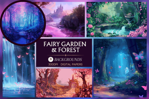 Fairy Garden & Forest - Backgrounds Grafica Sfondi Di Sahad Stavros Studio