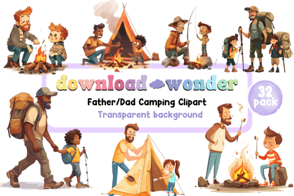 Fathers Day Dad Camping Clipart PNG Graphic Illustrations By DownloadWonder