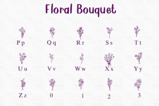 Floral Bouquet Dingbats Font By Nongyao 3