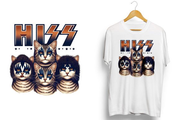 Hiss Funny Cat PNG Sublimation Graphic T-shirt Designs By ORMCreative