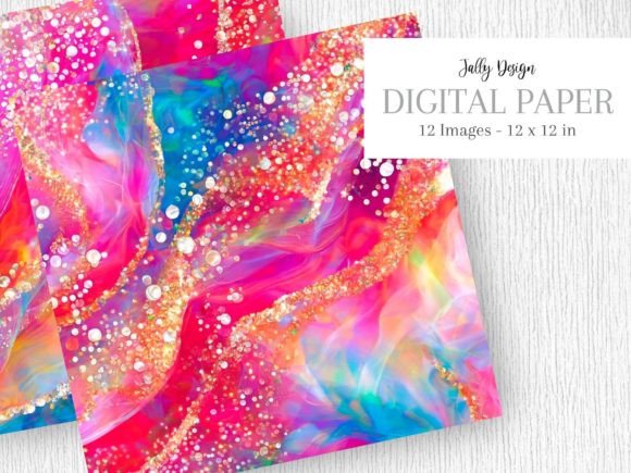 Holographic Hot Pink Alcohol Ink Graphic Backgrounds By jallydesign