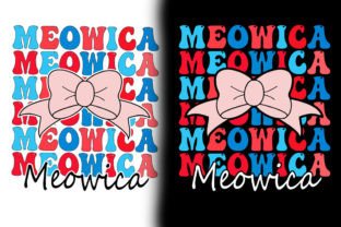 Meowica Retro Coquette 4th of July Graphic T-shirt Designs By nusrat 87 5