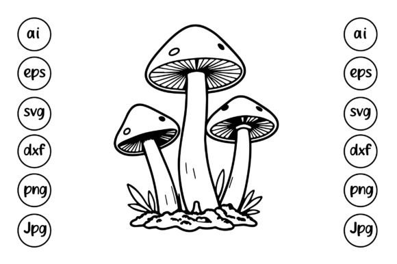 Mushroom Svg Celestial Mushroom Svg Grafika Ilustracje AI Przez ABDUR RASHID