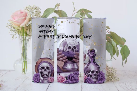 Spooky Witchy Gothic Witch Tumbler Wrap Graphic Crafts By Pizzom