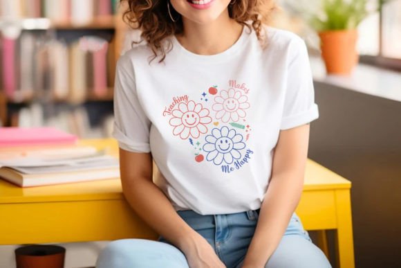 Teacher Appreciation SVG Makes Me Happy Graphic T-shirt Designs By nasima.liza1302