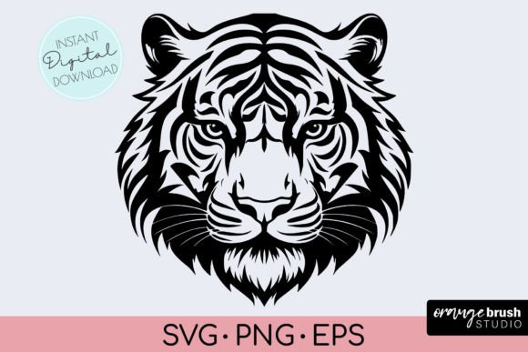 Tiger SVG | Tiger Head | Tiger Face SVG Graphic Crafts By Orange Brush Studio