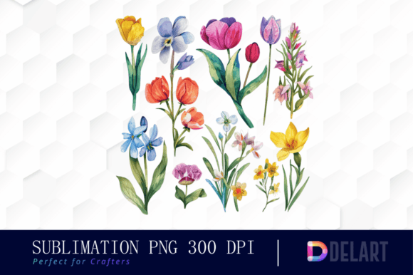 Watercolor Spring Clipart-Junk Journal- Graphic Illustrations By DelArtCreation
