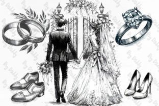 Black and White Wedding Collection Graphic Illustrations By Big Daddy 2
