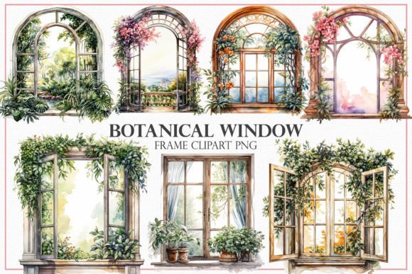 Botanical Windows Frame Graphic AI Transparent PNGs By Mehtap Aybastı