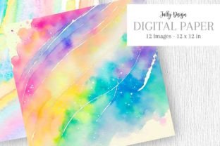 Colorful Watercolor Smudges in Rainbow Graphic Backgrounds By jallydesign 1