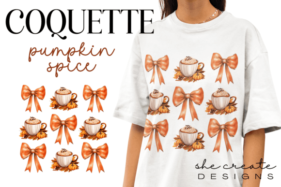 Coquette Pumpkin Spice Graphic PNG Graphic Illustrations By melina wester
