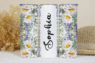 Custom Name Floral Border Tumbler Wrap Graphic Crafts By BonnyDesign 1