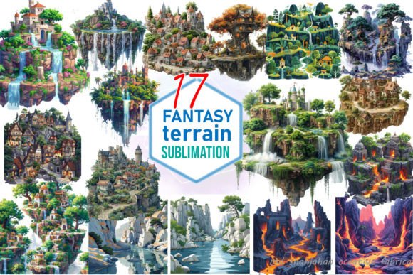 Fantasy Terrain Sublimation Bundle Graphic Illustrations By Md Shahjahan