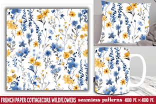 French Paper Wildflowers Patterns Graphic Backgrounds By CraftArt