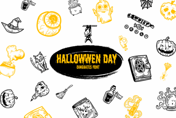 Halloween Day Dingbats Font By Suphitchaya