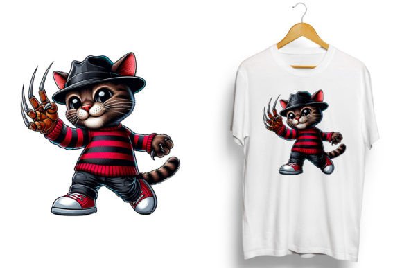 Halloween Funny Cat PNG Sublimation Gráfico Diseños de Camisetas Por ORMCreative