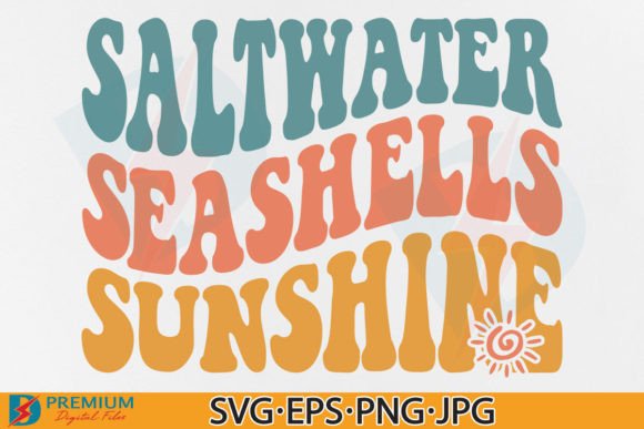 Saltwater Seashells Sunshine SVG, Summer Afbeelding T-shirt Designs Door Premium Digital Files