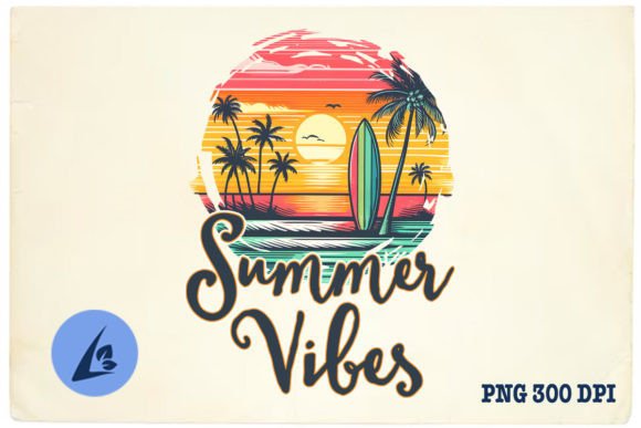 Summer Vibes Retro Vintage Summer PNG Graphic Crafts By Liltwas