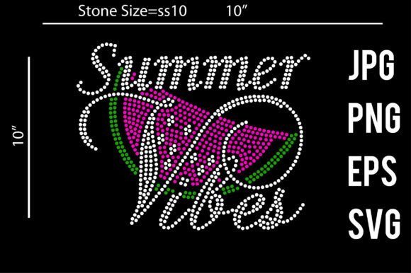 Summer Vibes Rhinestone Template Design Gráfico Manualidades Por Ragib