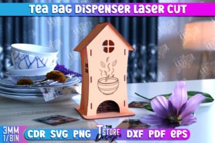 Tea Bag Dispenser Laser Cut Bundle Illustration SVG 3D Par The T Store Design 12