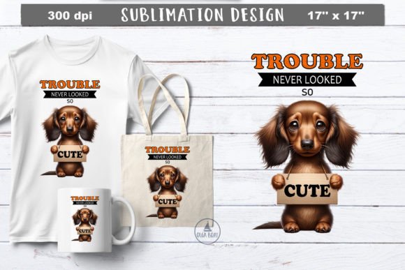 Trouble Sarcastic Quotes | Funny Dog Png Graphic Illustrations By Olga Boat Design