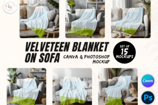 Velveteen Blanket Canva Mockup Bundle Graphic Product Mockups By HafsaStudio 1