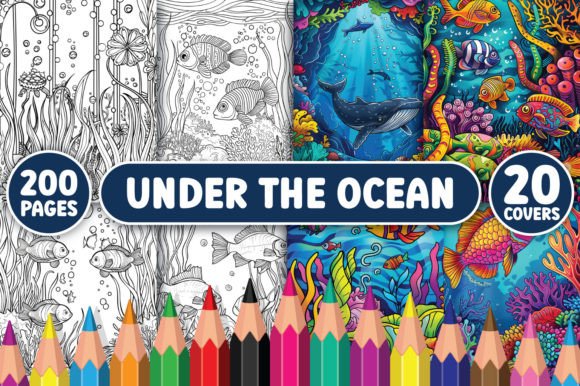 200 Under the Ocean Coloring Pages Graphic Coloring Pages & Books Adults By BrightMart