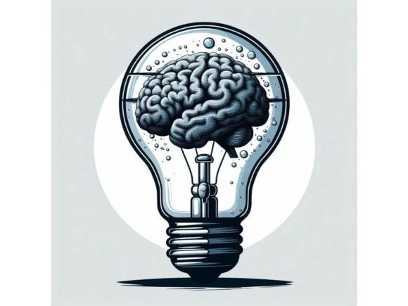 4 the Brain Inside the Light Bu Illustration Illustrations Imprimables Par A.I Illustration and Graphics