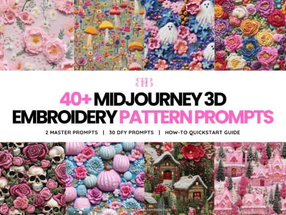 Ai Embroidery Pattern Midjourney Prompts Graphic AI Patterns By BLDGtheBrand