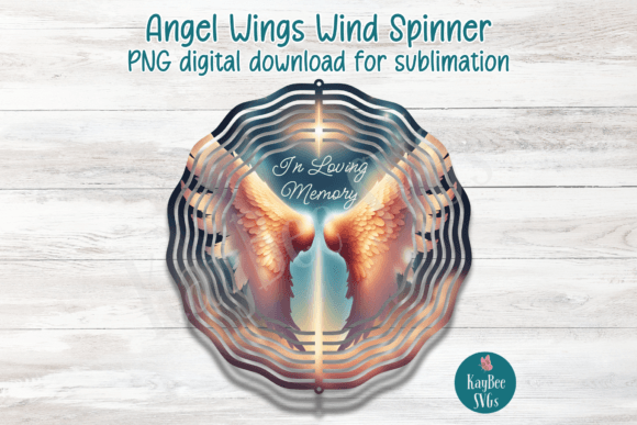 Angel Wings Memorial Wind Spinner PNG Illustration Illustrations AI Par kaybeesvgs