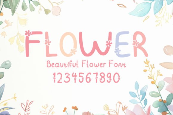 Beautiful Flowers Decorative Font By Doodle Design