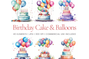 Birthday Bash Watercolor Clipart Bundle Graphic AI Graphics By Ikota Design 1