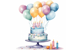 Birthday Bash Watercolor Clipart Bundle Graphic AI Graphics By Ikota Design 3