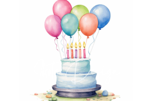 Birthday Bash Watercolor Clipart Bundle Graphic AI Graphics By Ikota Design 4