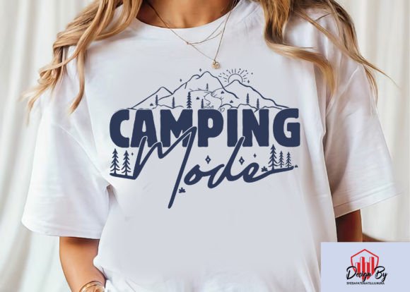 Camping Mode Funny Outdoors T Shirt SVG Gráfico Designs de Camisetas Por syedafatematujjuhura
