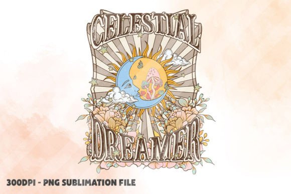 Celestial Dreamer, Celestial Graphic PNG Graphic Crafts By CrazyCatPrints
