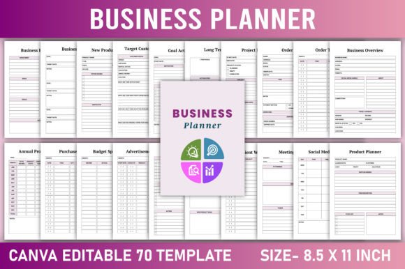 Editable Business Planner Canva Template Graphic KDP Interiors By KDP GALLERY
