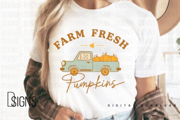 Farm Fresh Pumpkin Fall Sublimation Graphic T-shirt Designs By DSIGNS