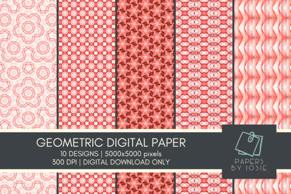 Geometric Pattern Digital Paper Gráfico Patrones de Papel Por papersbyjosie