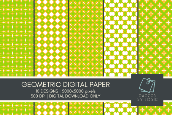 Geometric Pattern Digital Paper Gráfico Padrões de Papel Por papersbyjosie