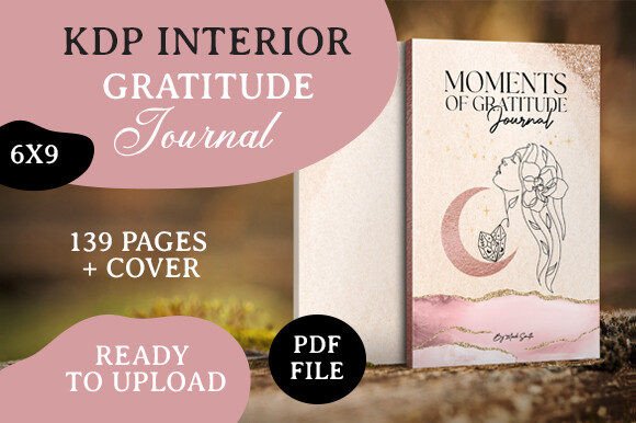 Gratitude Journal with Prompts Gráfico Interiores KDP Por FlurryArt