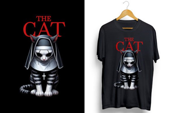 Halloween Funny Cat PNG Sublimation Graphic T-shirt Designs By ORMCreative