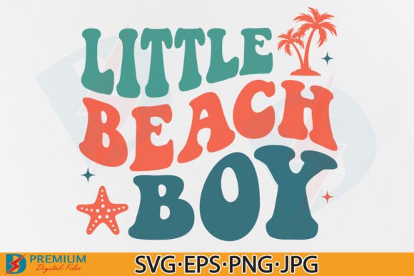 Kid Boy Summer SVG, Little Beach Boy PNG Gráfico Diseños de Camisetas Por Premium Digital Files