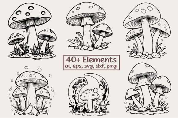 Mushroom Svg Celestial Mushroom Svg Illustration Artisanat Par ABDUR RASHID