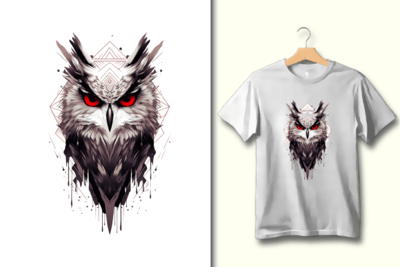 Mystic Owl Artwork - PNG Sublimation Art Graphic T-shirt Designs By Canvas Elegance